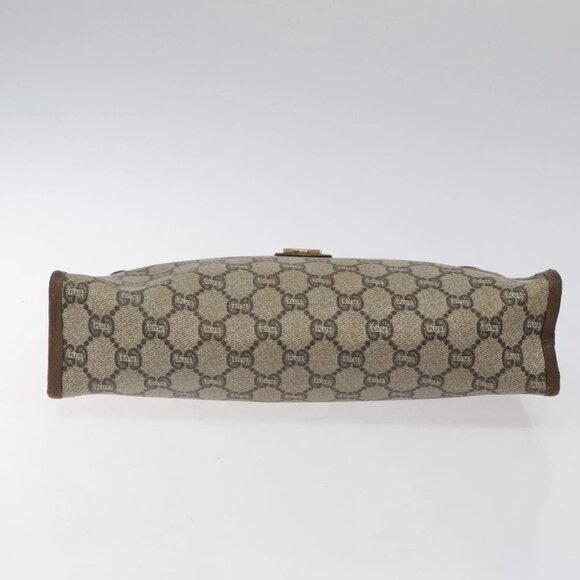 GUCCI GG Plus Supreme Clutch Bag PVC Leather Beige Auth bs25739 - Picture 7 of 16